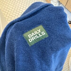 Daily Drills Navy Terry Cloth Top